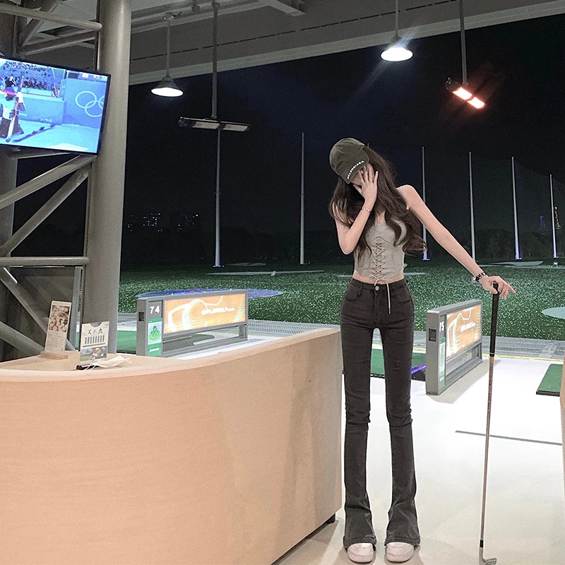 

Джинсы узкого кроя с высокой талией High Street Sle Bell Bot Cleanfit, хлопковая эластичная джинсовая женская мода, весна-осень