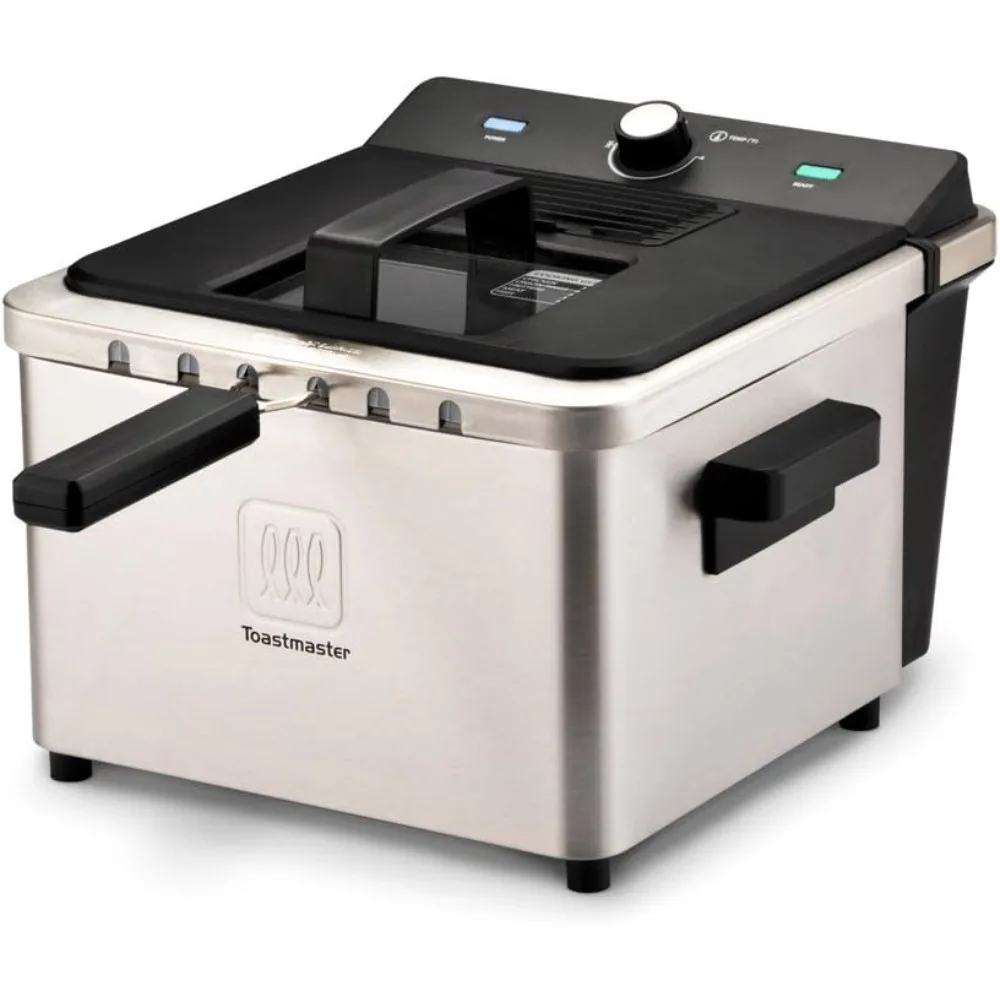 

4-Liter Deep Fryer, Stainless Steel and Black, Large Capacity