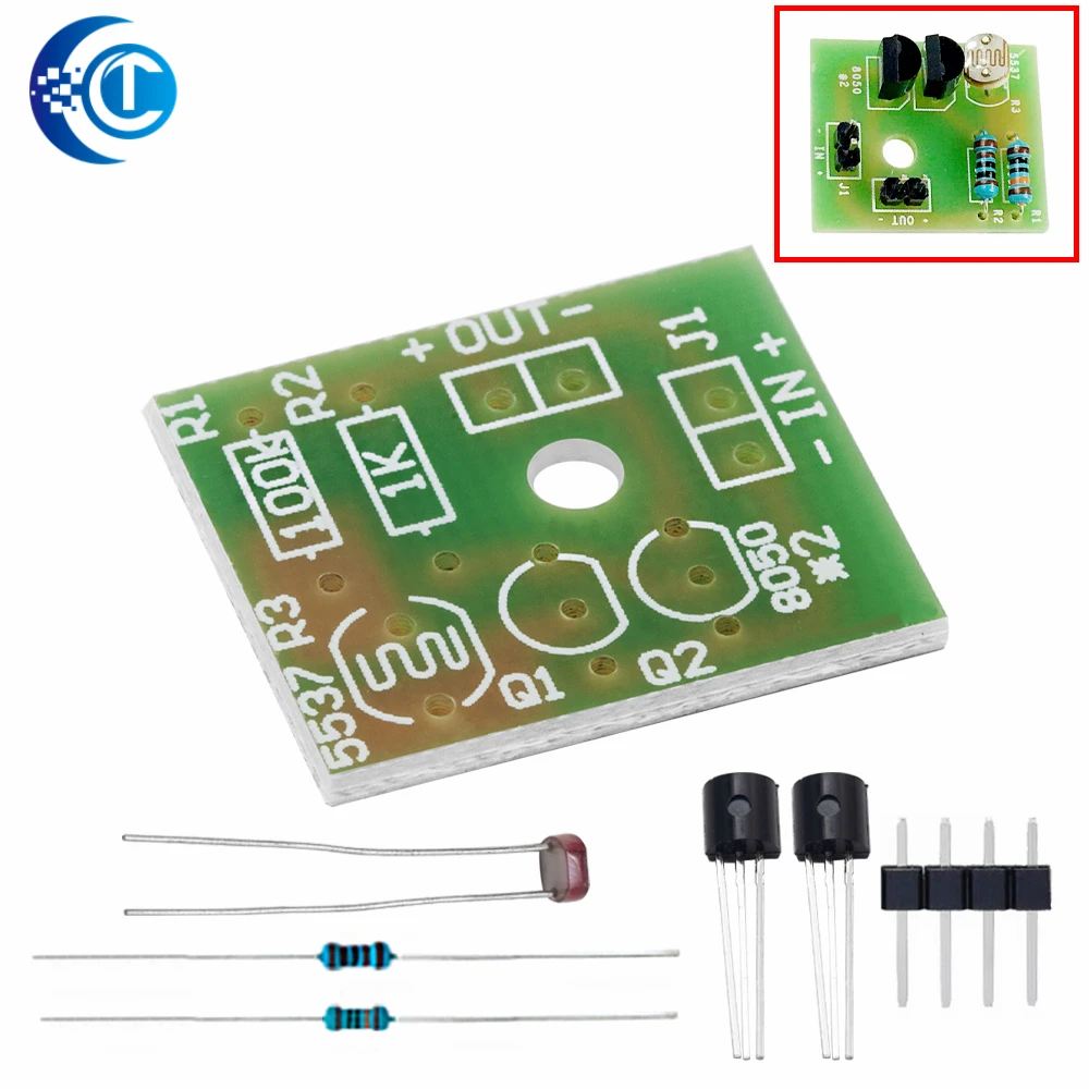 DIY Light-Sensing Switch Circuit Kit (with Photosensitive Component): Ideal for Learning Experiments