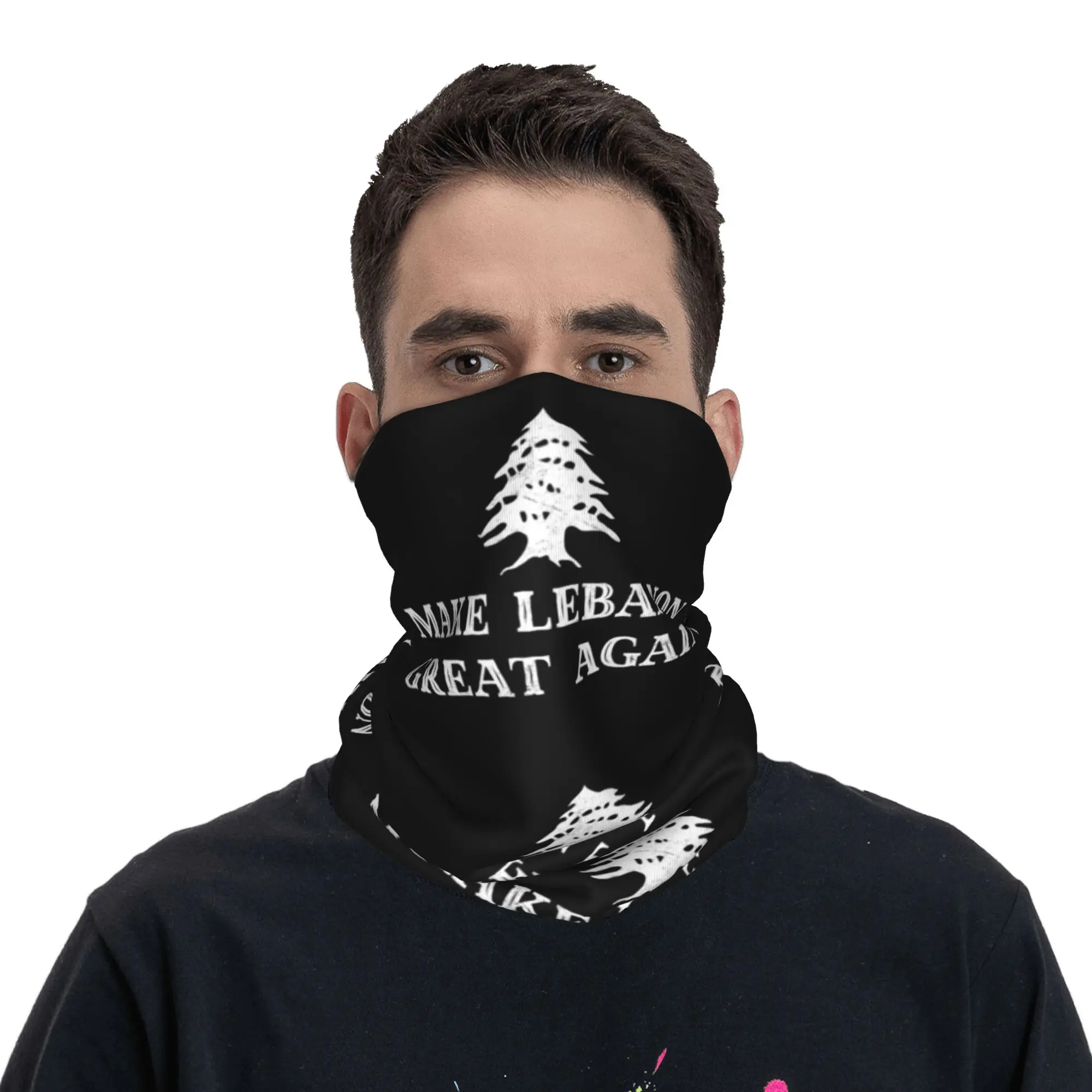 Make Lebanon Great Again Lebanese Bandana Neck Gaiter Printed  Balaclavas Magic Scarf Headwear Hiking for Men Women Adult