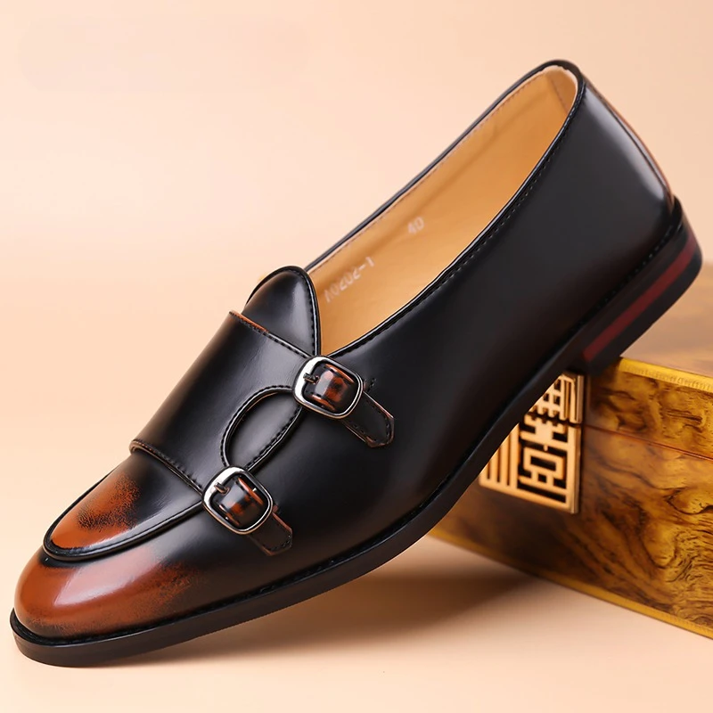 

Мужские лоферы из искусственной кожи на низком каблуке, профессиональная классическая удобная деловая мужская обувь, размер 38-48