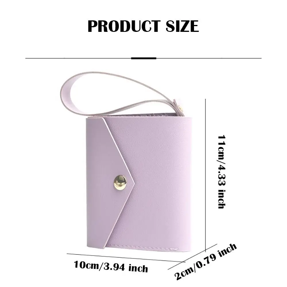 Cartera plegable de cuero PU de gran capacidad para mujer, estuche de almacenamiento de fotos de 3 pulgadas, tarjetero de juego de moda, tarjetero de crédito y Banco, 2024