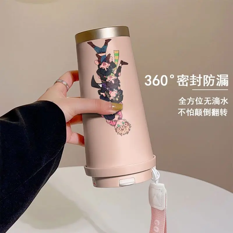 JoJo's Bizarre Adventure Animation, zweidimensionales Cartoon-Muster, isolierter Becher aus Edelstahl, kreativer tragbarer Kaffeebecher – Detail 3
