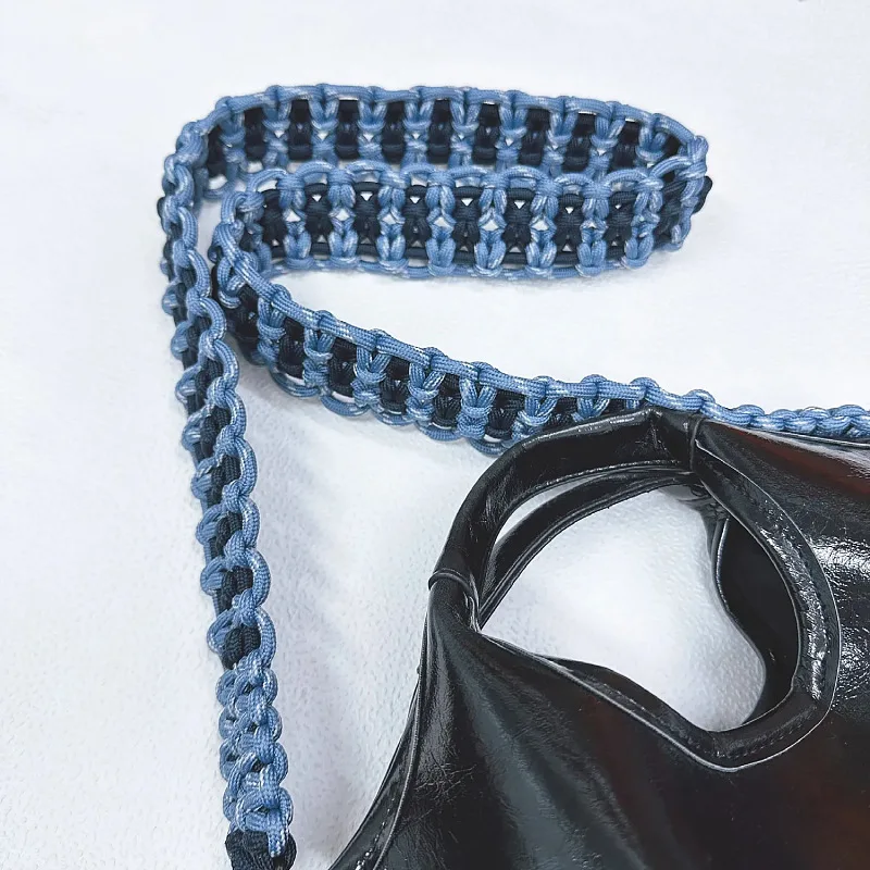 Hand-woven Bag Strap Color Matching Crossbody Long Lanyard Bag Shoulder Strap Universal Bag Strap Fashion Luggage Accessories