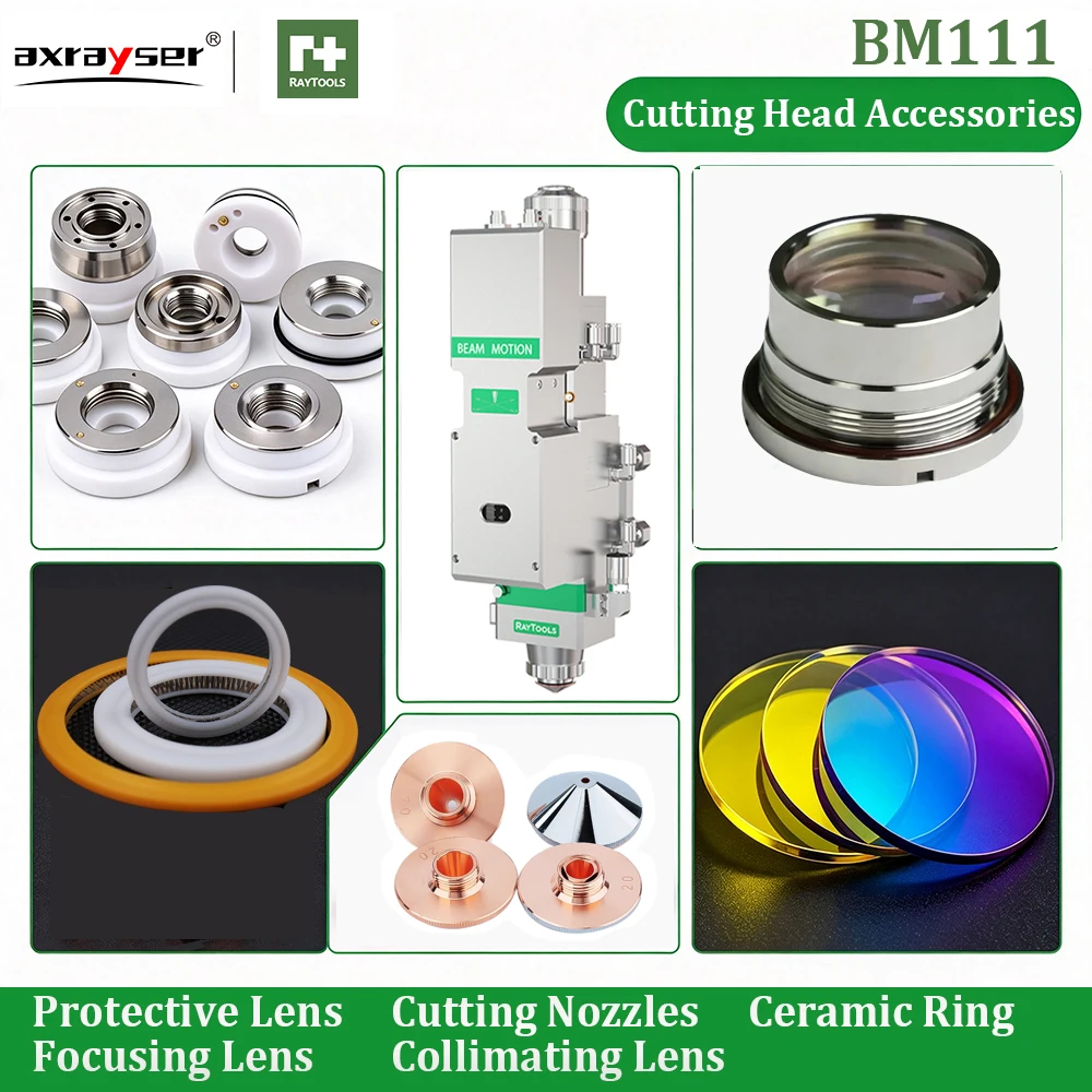 Raytools BM111 Cutting Head Accessories Protective Lens 27.9x4.1 Ceramic Ring Cutting Nozzles D32 M14 Focusing/Collimating  Lens
