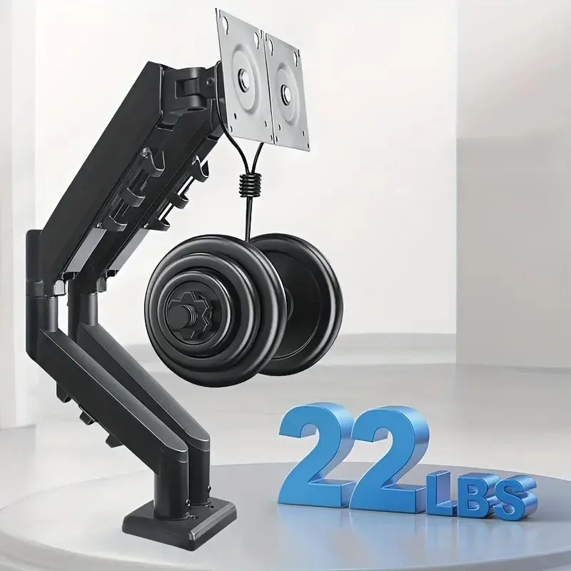 Image 4: Bras de moniteur unique à réserve de poids élevée jusqu'à 10 kg, support de moniteur réglable avec 180 °   Inclinable pivotant 360 °   Rotation pour le bureau à domicile