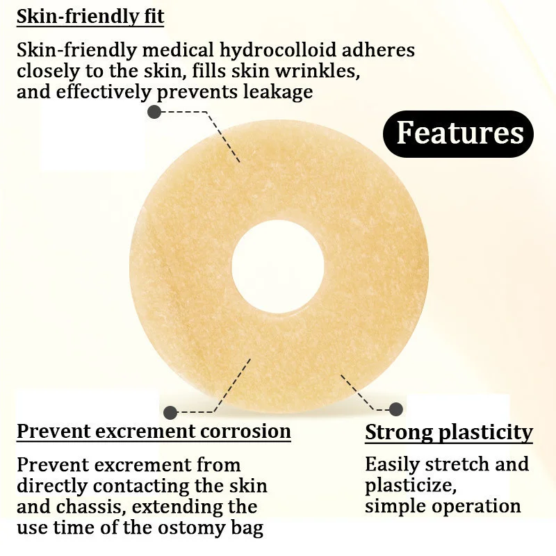 10 Pcs/box Colostomy Bag/urostomy Bag Leak-Proof Ring Leak-Proof Patch Ring Attachment Glue for Fistula Opening Chassis