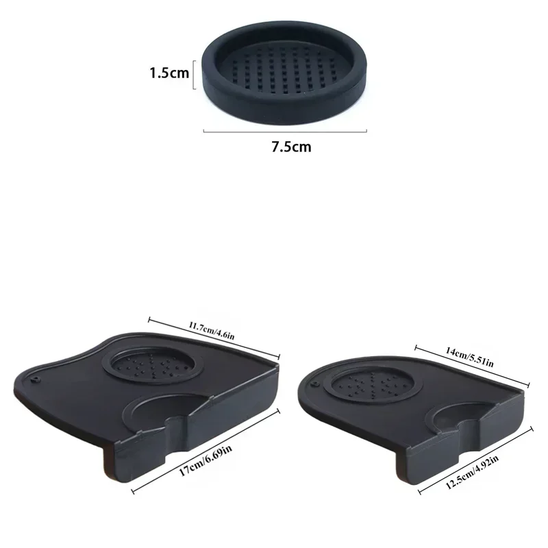 Kaffeepulver-Pad, rutschfeste Silikon-Stampfstation, Espresso-Matte für Zuhause, Café, Barista, Werkzeuge, Schwarz, Zubehör, Küchenbedarf