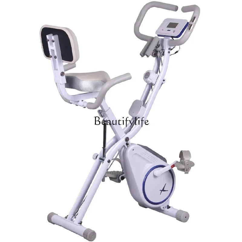 Silent Magnetic Control Exercise Bike Home Folding Indoor Horizontal Sports Fitness Equipment