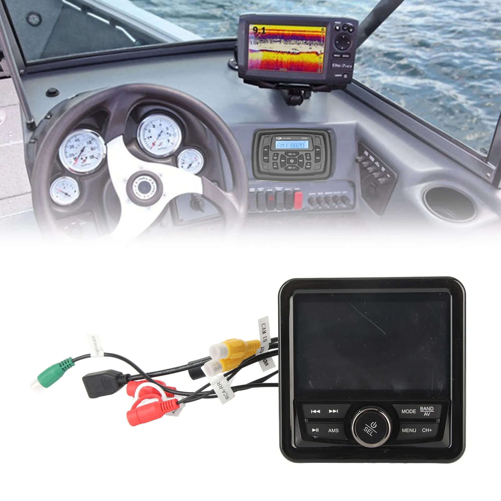 Marine Bluetooth Media-ontvanger Lossless Muziek Waterdicht SUB-uitgang Marine Radio Stereo Bluetooth voor jachten Voertuigen Vrachtwagens