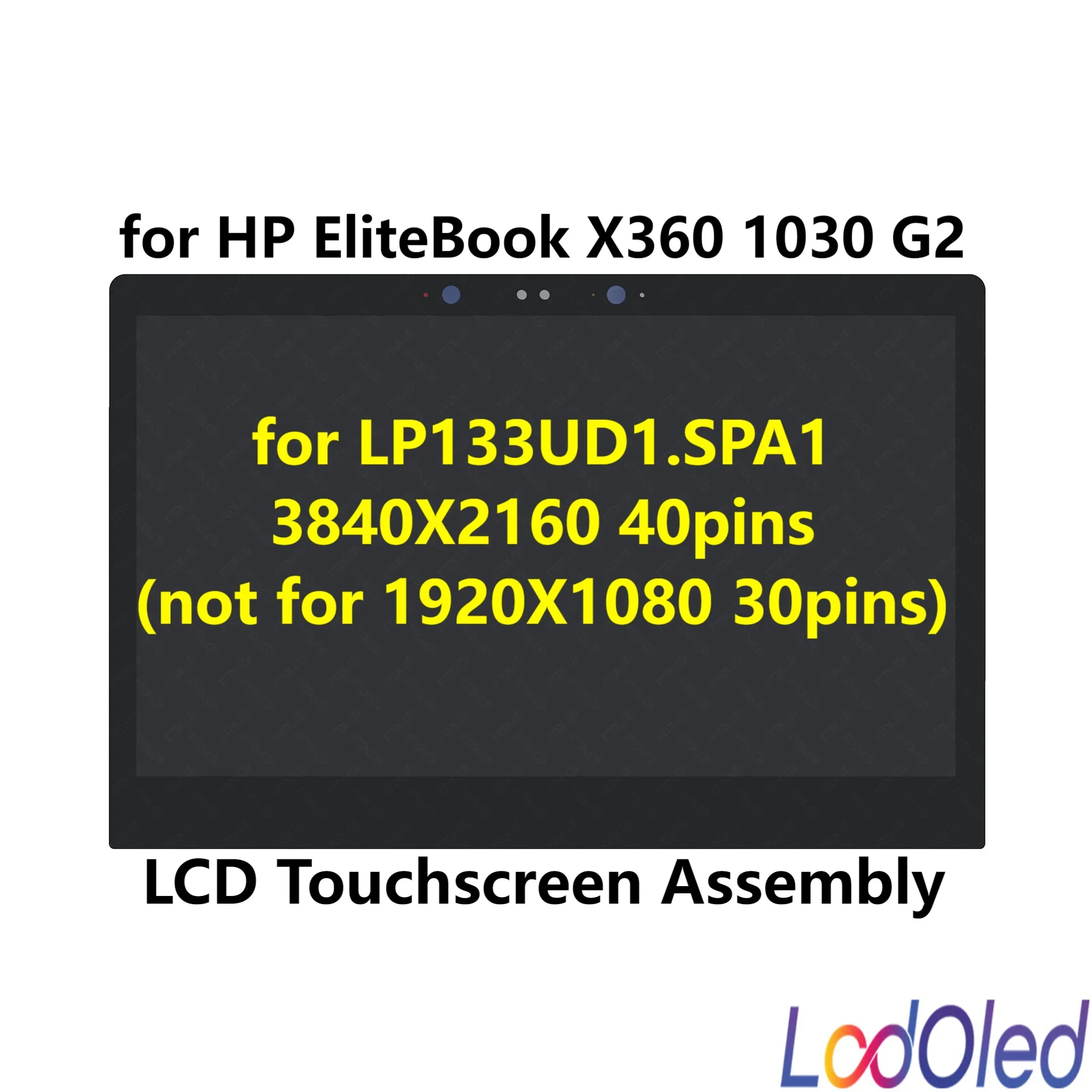 

4K 13.3'' 40pins for HP EliteBook X360 1030 G2 IPS LED UHD LCD Display Panel Touchscreen Digitizer Assembly 3840X2160