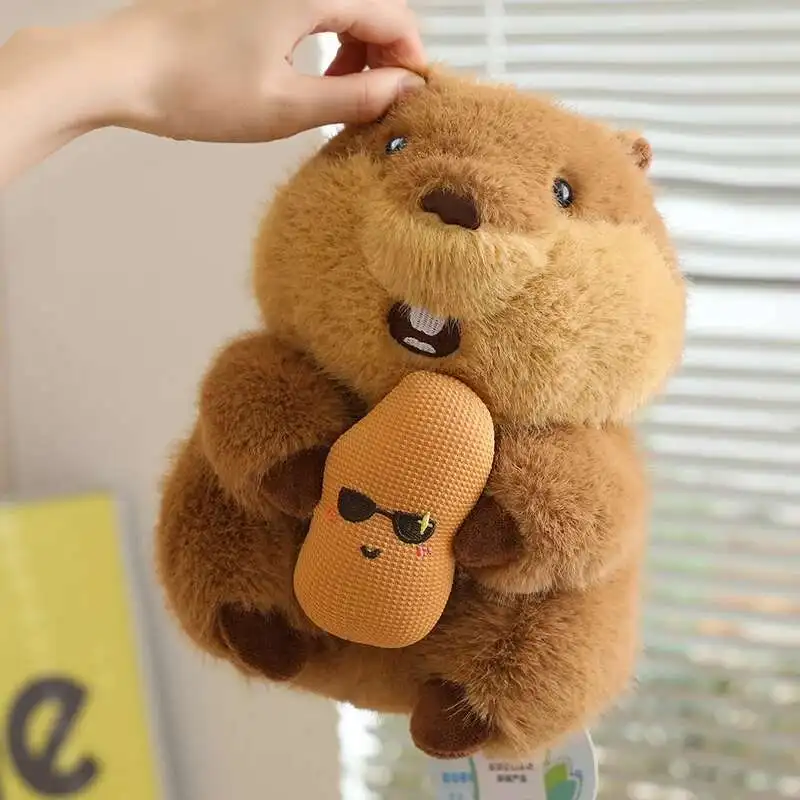 22/30 ซม.น่ารักเหมือนจริง Groundhog Holding NUT Plush ของเล่นจําลอง Marmot ตุ๊กตานุ่มตุ๊กตาสัตว์หมอนเด็กวันเกิดของ...