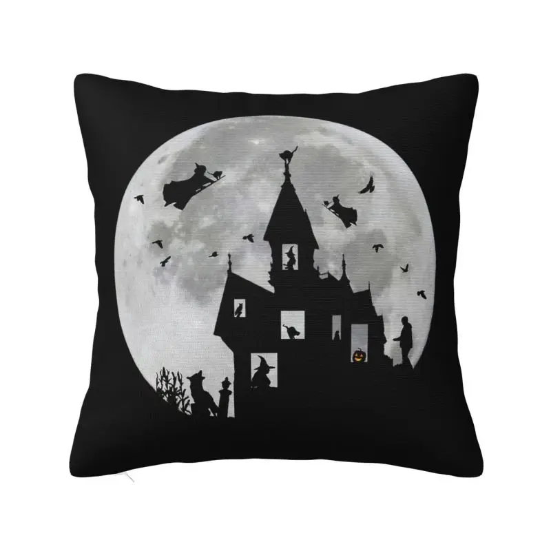 

Happy Haunts Haunted Mansion Cushion Covers 45x45cm Soft Halloween Ghost Monster Pillow Case for Sofa Pillowcase Home Decorative