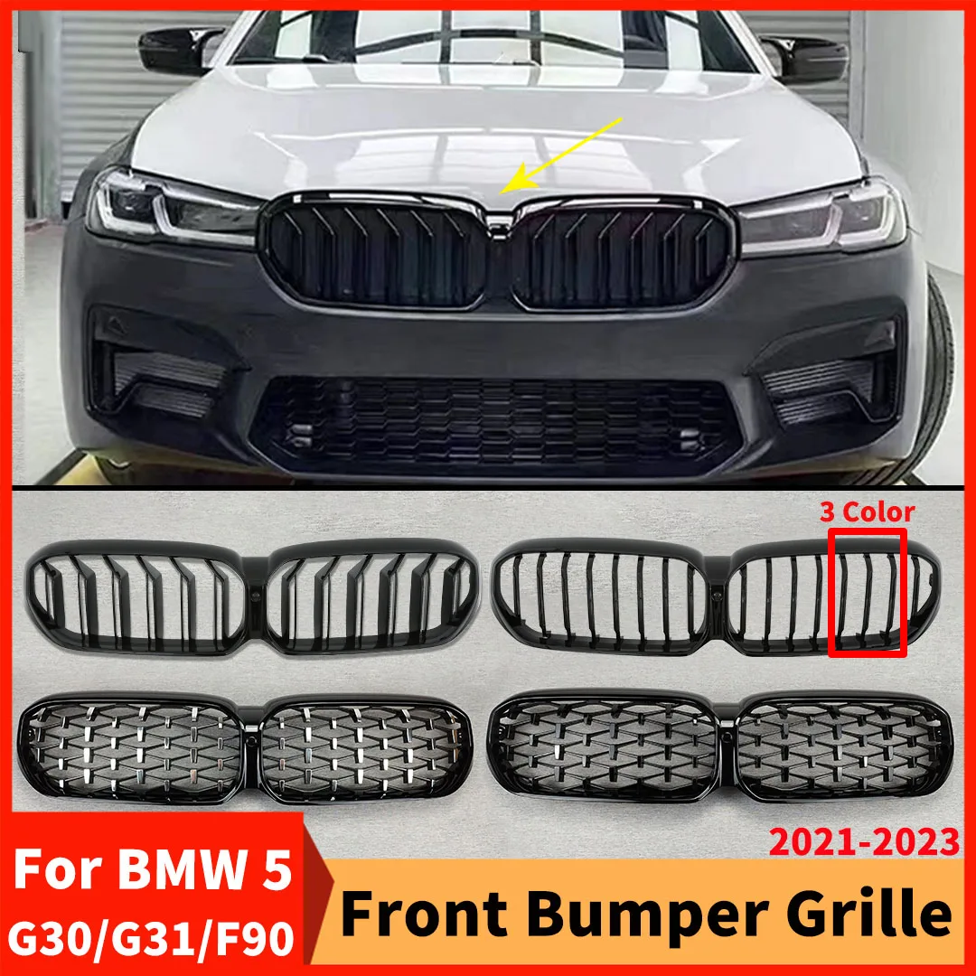 

2021-2023 For G30/G31 BMW 5 M5 F90 Front Inlet Grille Bumper Grill Grid Tuning Accessories Sport Touring Diamond Middle Mesh