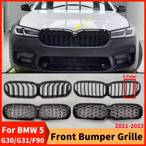 2021-2023 For G30/G31 BMW 5 M5 F90 Front Inlet Grille Bumper Grill Grid Tuning Accessories Sport Touring Diamond Middle Mesh