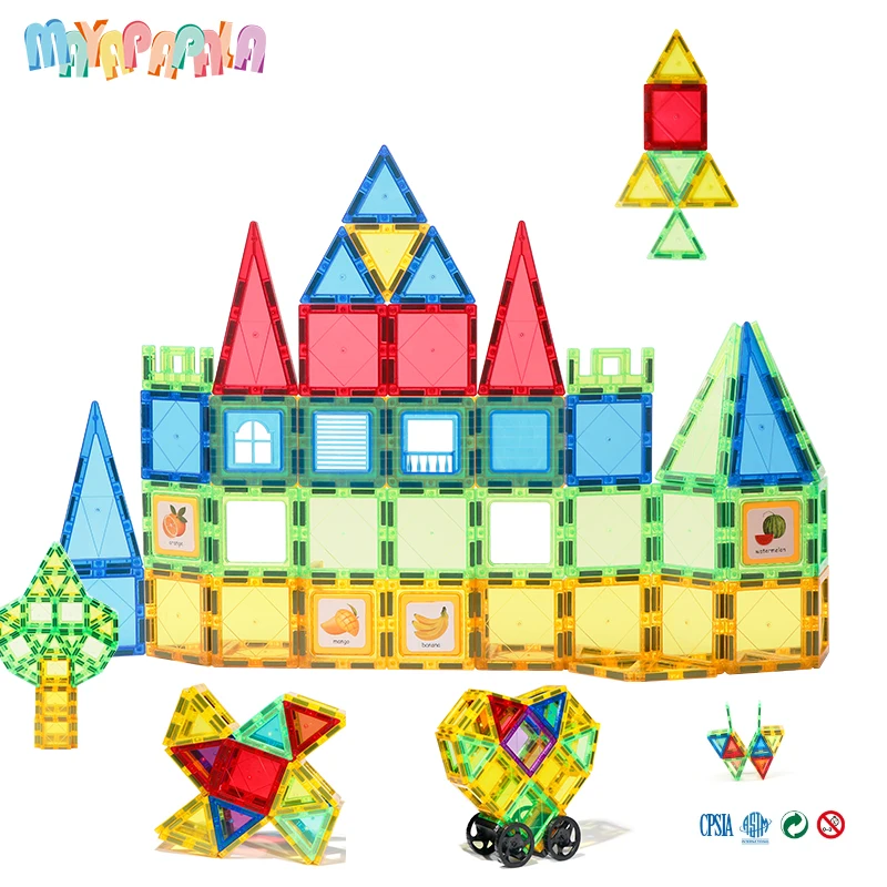 Modelo DIY de construcción de diseñador, juego de juguetes de bloques de construcción magnéticos, azulejos de bloques magnéticos, juguetes educativos Montessori para niños, regalos