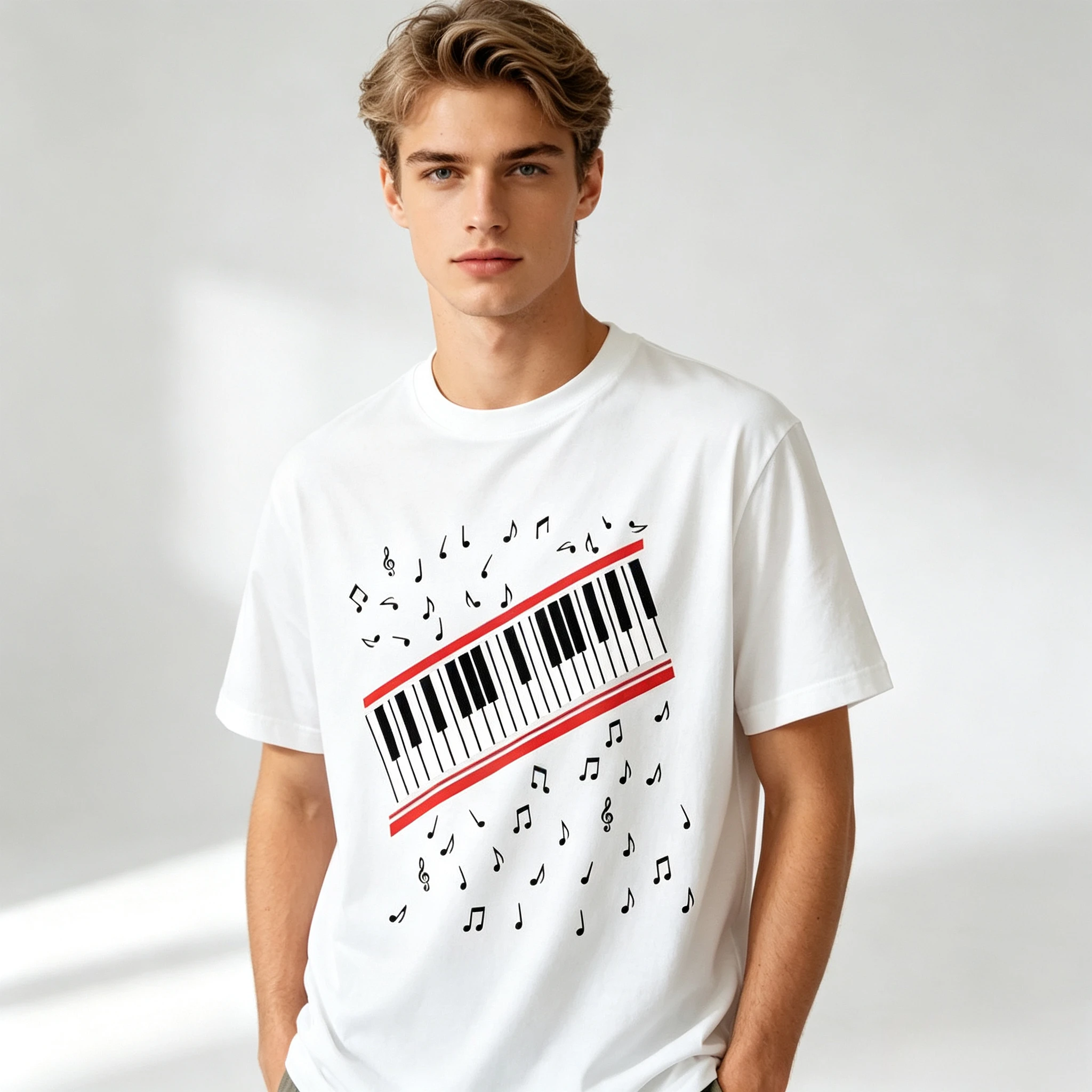 2026 Michael-J Beat It Piano Key Men's T-shirt King of Pop Fashion MJ Fan Clothes Summer Short-sleeved T-shirt Clothes