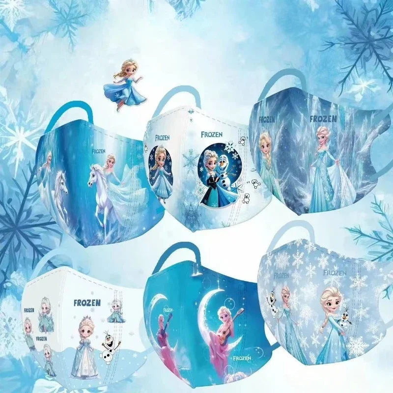 Disney Princess Elsa Cartoon Cute Disposable Masks for Students and Children Comfortable Breathable Masks Individually Packaged