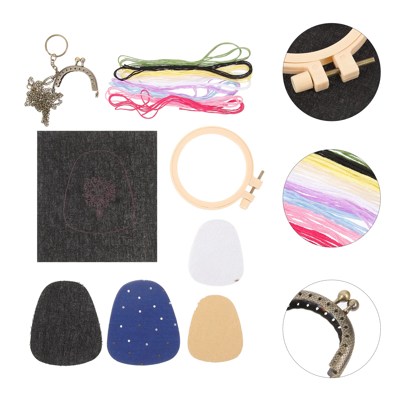 

1 Set Embroidery Bag Kit Diy Crafting Material For Beginners Adults Portable Sewing Project Handicraft Gift Unfinished