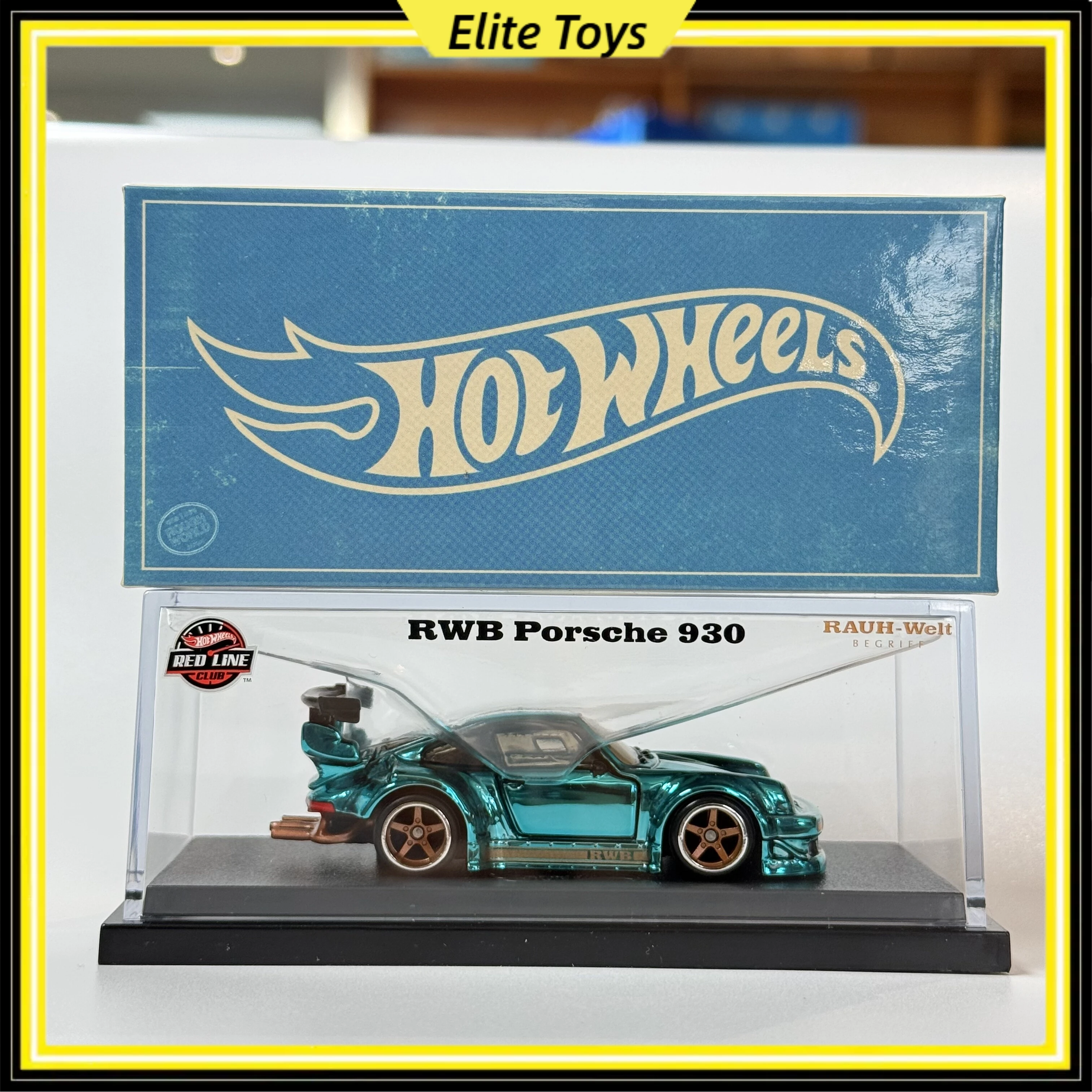 Hot Wheels RLC RWB Porsche 930 Red Line Club Limited Edition Plated Alloy 1:64 Car Model Collectible Diecast Movable Vehicle Toy