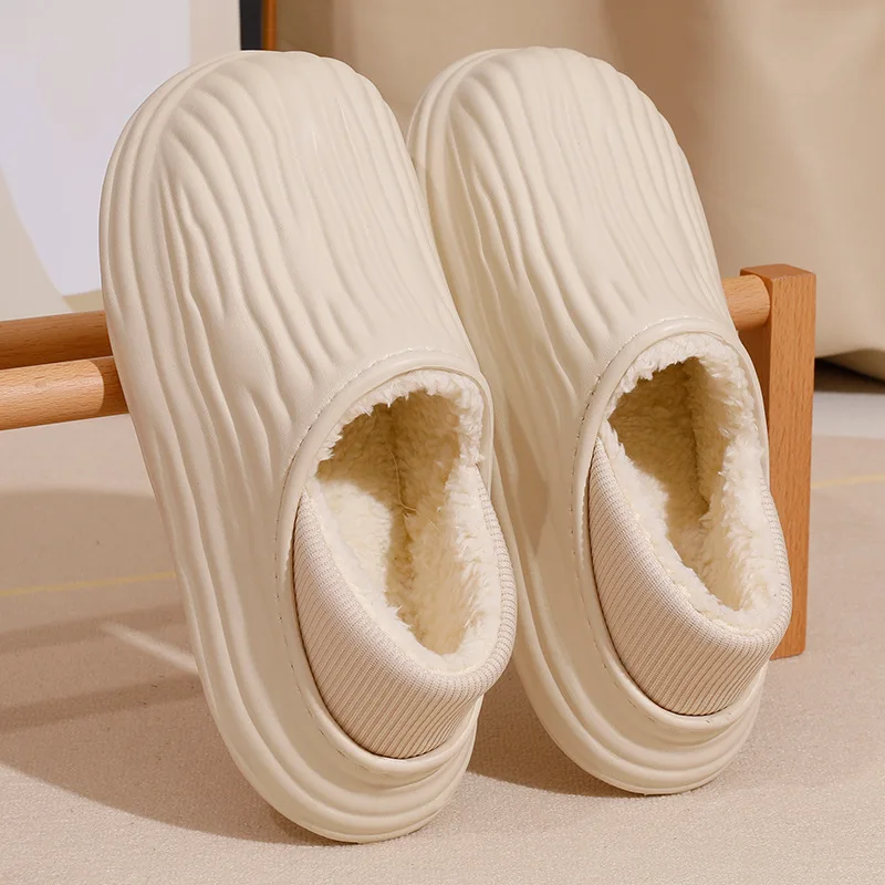 Winter Warm Plush Lined House Slippers for Women Non Slip Waterproof Comfort Indoor Slippers Woman Soft Sole Casual Cotton Shoes #3