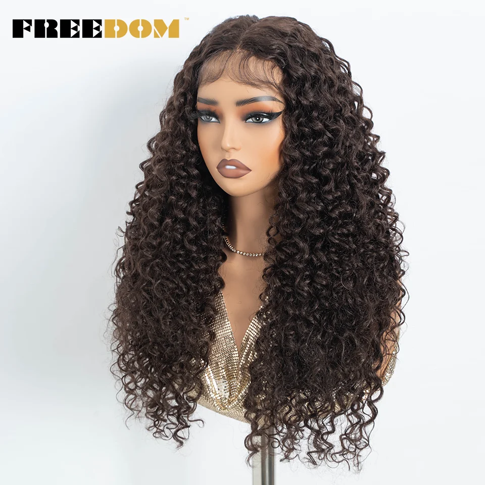 FREEDOM Synthetische Lace-Front-Perücken für Schwarze Frauen, Krause Lockige Lace-Perücke, 30 Zoll Ombre Blond Ingwer Lace-Perücke, Cosplay-Perücken – Detail 3