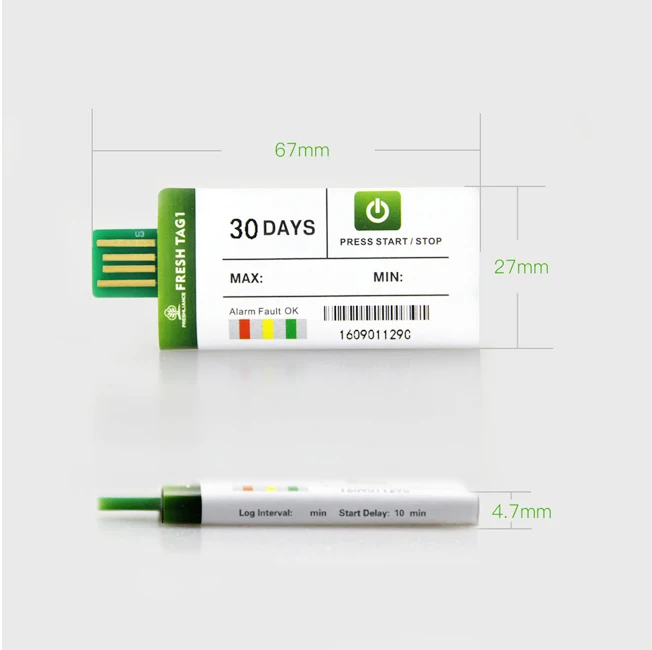 3 SZT. Freshliance Jednorazowy Rejestrator Temperatury USB Fresh Tag 1 Cyfrowy Rejestrator Danych z Obsługą OEM i ODM