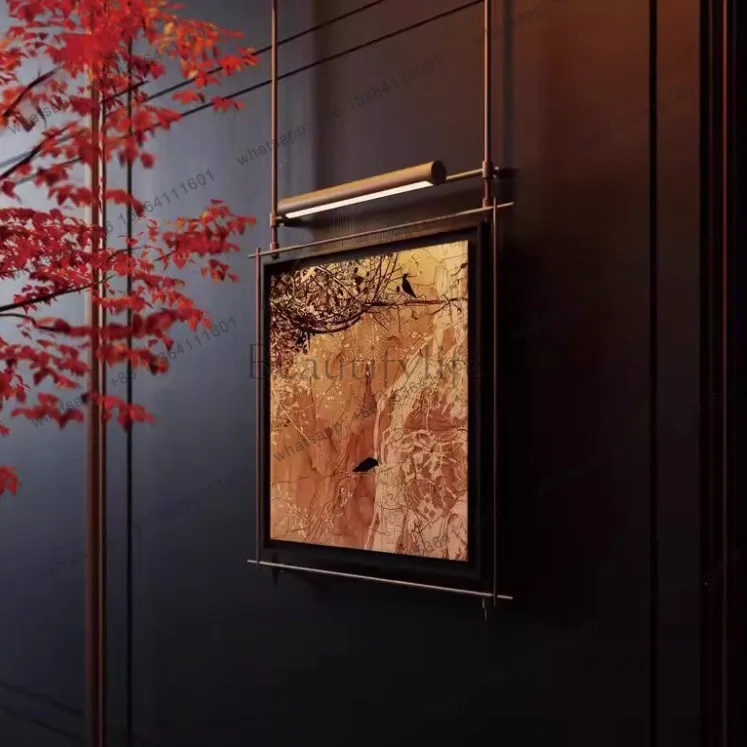 The new Chinese simple lighting painting is facing the wall-hung painting three-dimensional Chinese light luxury texture