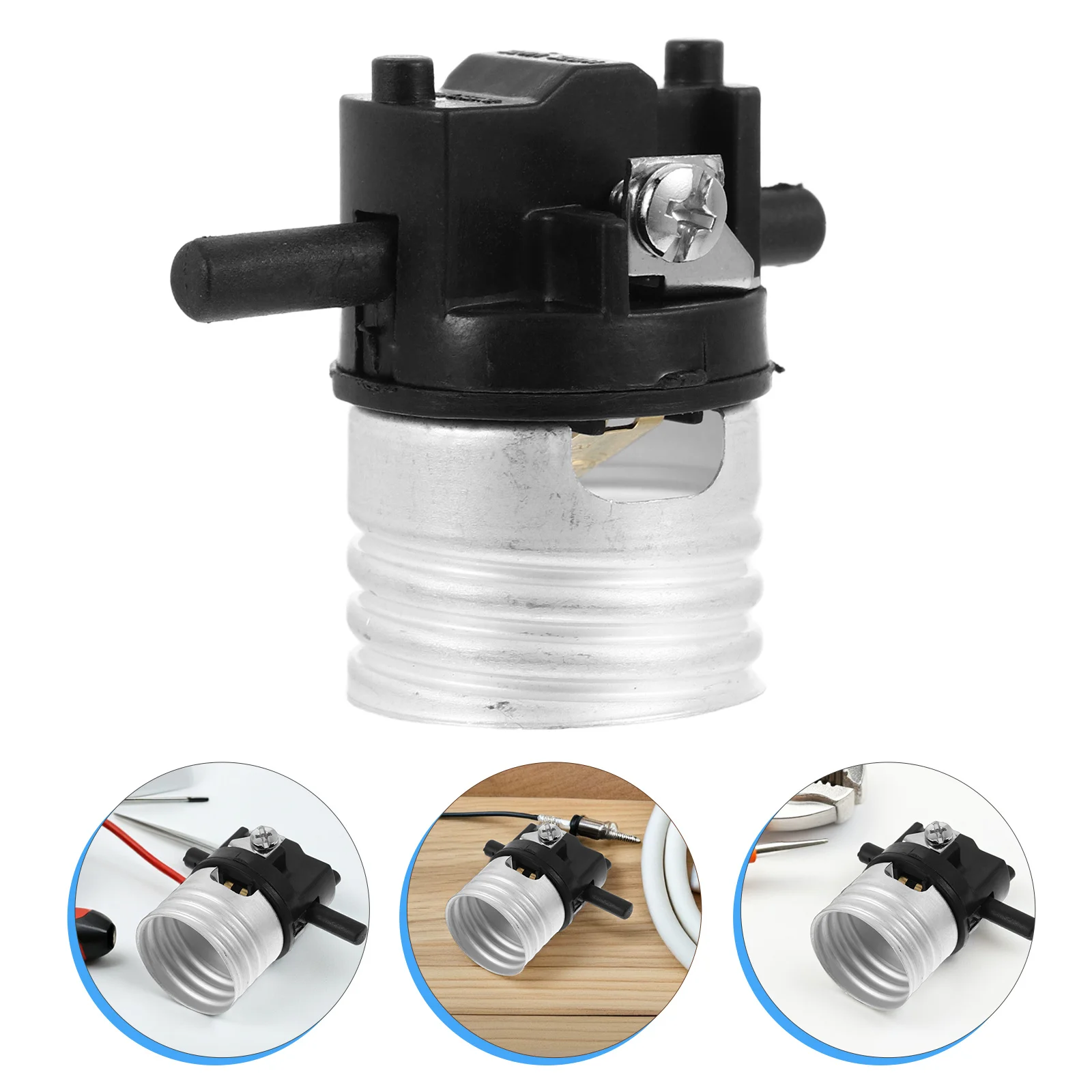 

E26 Push Switch Lamp Socket Replacement Medium Screw Base For Table Floor Desk Lamps Light Fixture Parts Aluminum Copper