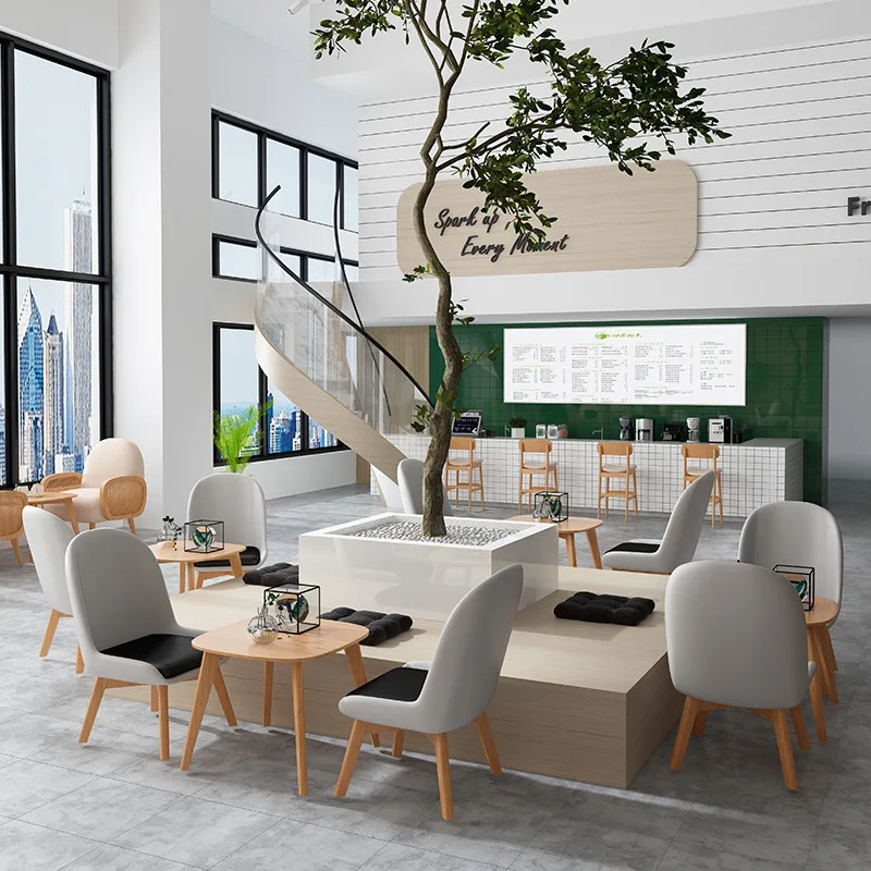 

#Coffee Shop Milk Tea Shop Table And Chair Combination Leisure Area Chair Bar Book Bar Dessert Cake Shop Restaurant