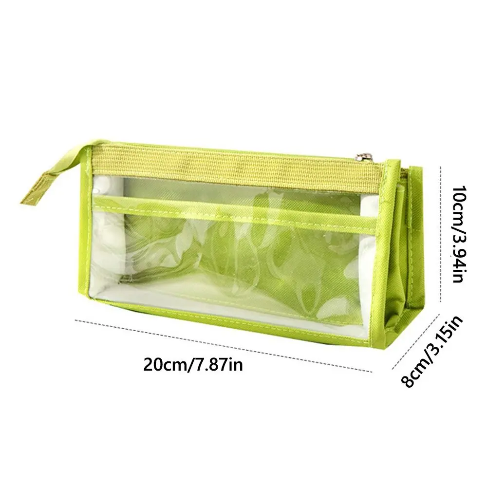 High Value Transparent Pencil Case Triangle Multi-layer Pen Bags Large Capacity Stationery Storage Bags