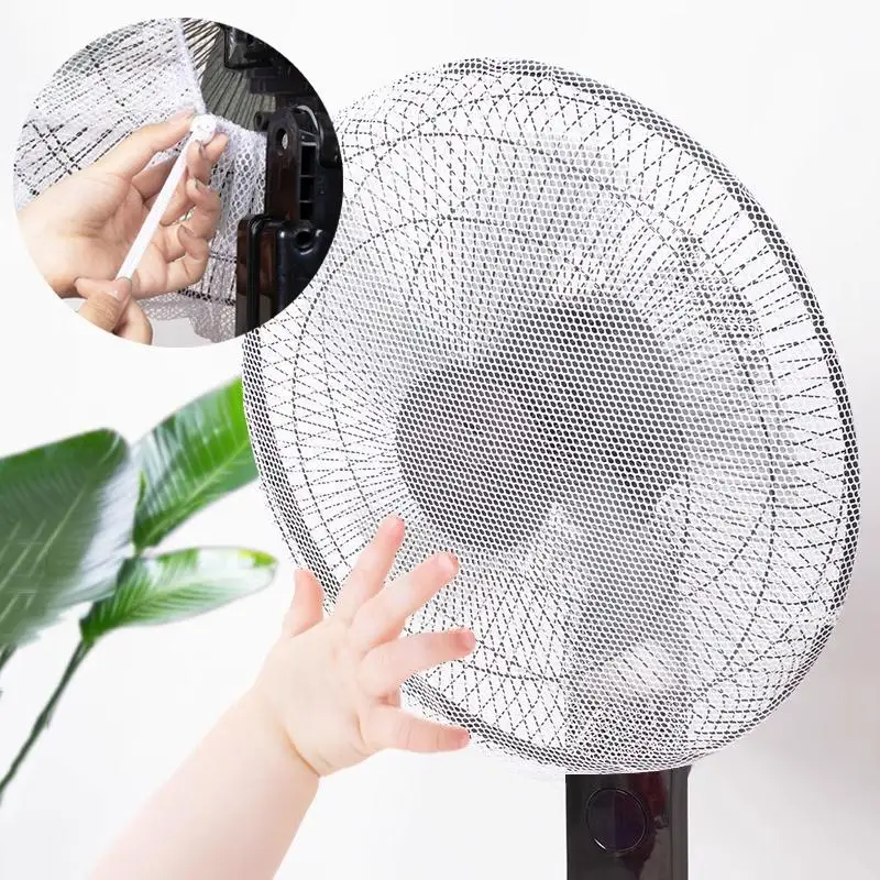 Mesh Fan Cover With Drawstring Fan Dust Cover Safety For Baby Finger Protector Kids Finger Guards Nylon Mesh Nets Summer Home