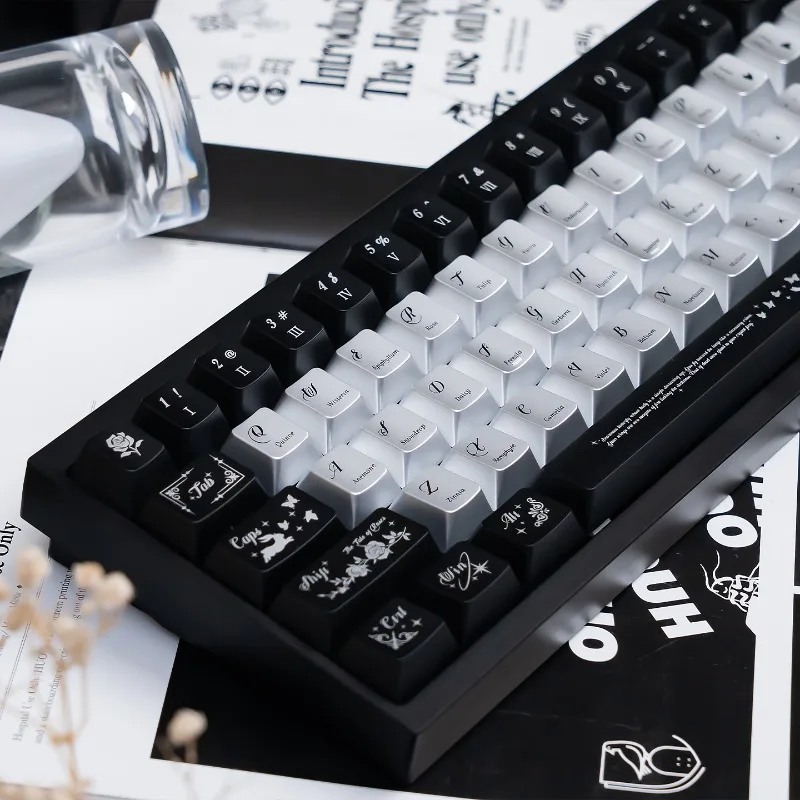 Night Butterfly Pearl Theme Keycaps Set Custom PBT Sublimation Cherry Profile Keyboard Cap for Mechanical Keyboard Accessories