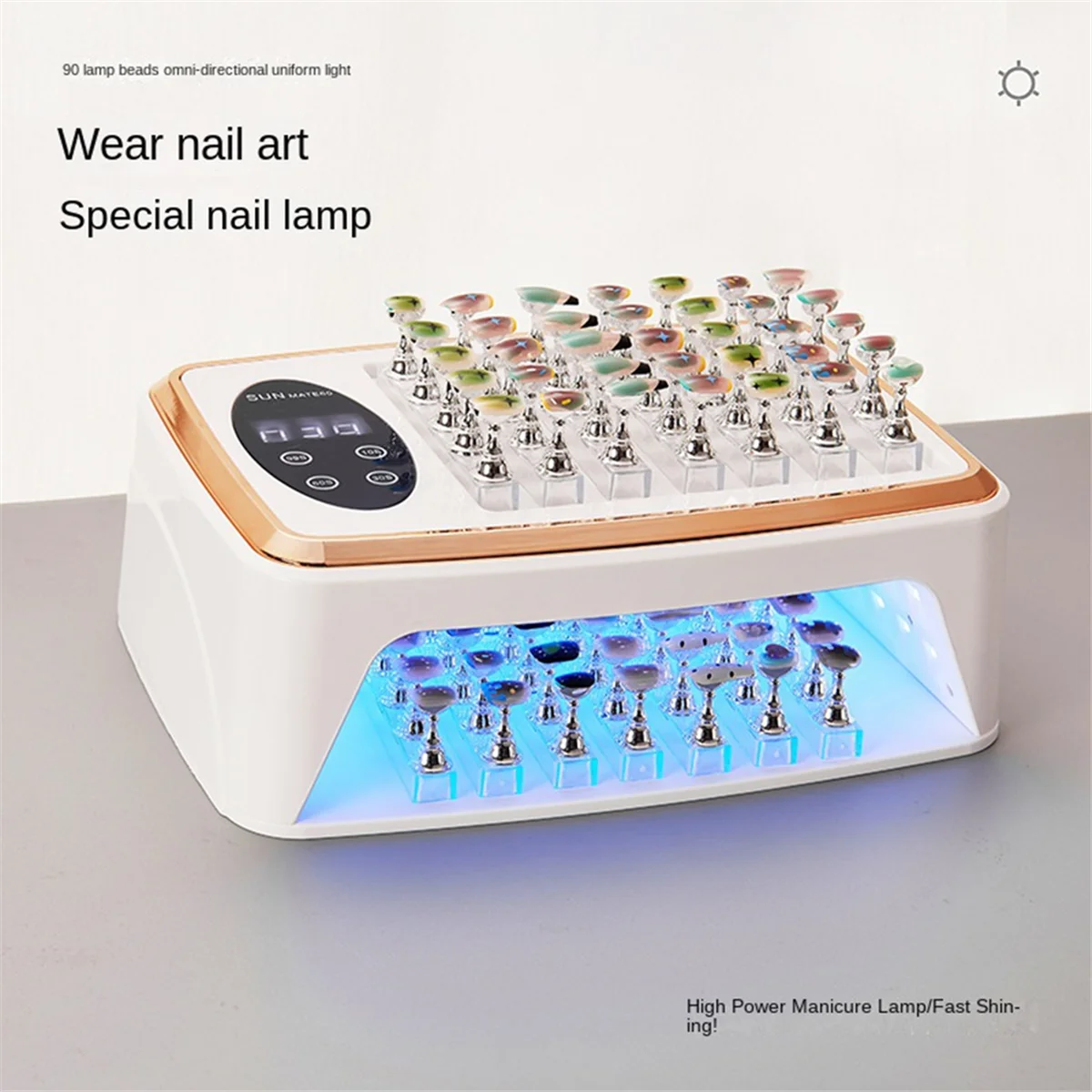 Essiccatore per unghie 380W 90 LED Essiccatore per unghie Lampada UV per polimerizzare tutti lo smalto gel Sensore di movimento Manicure Pedicure SPINA USA