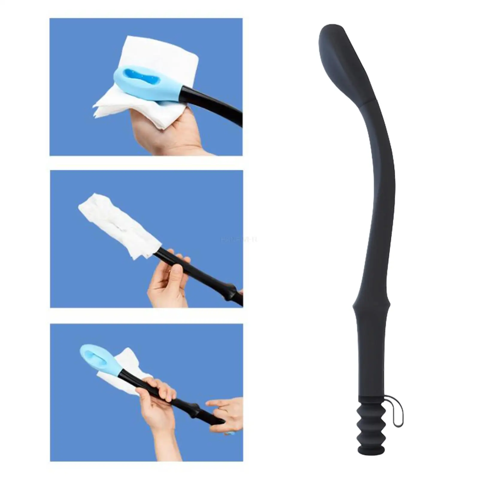 39.5cm Long Reach Bottom Wiper Toilet Self Wipe Aid Tissue Grip Helper Long Handle Reach Comfort Bottom Wiper Assist Holder view 3