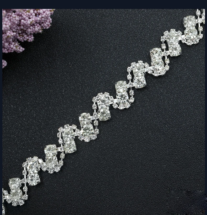 10 Yards Strass-Kette Kristall-Diamant Kleidungszubehör DIY Handwerk Party-Dekoration Geschenk Strass-Band Nähzubehör – Detail 7