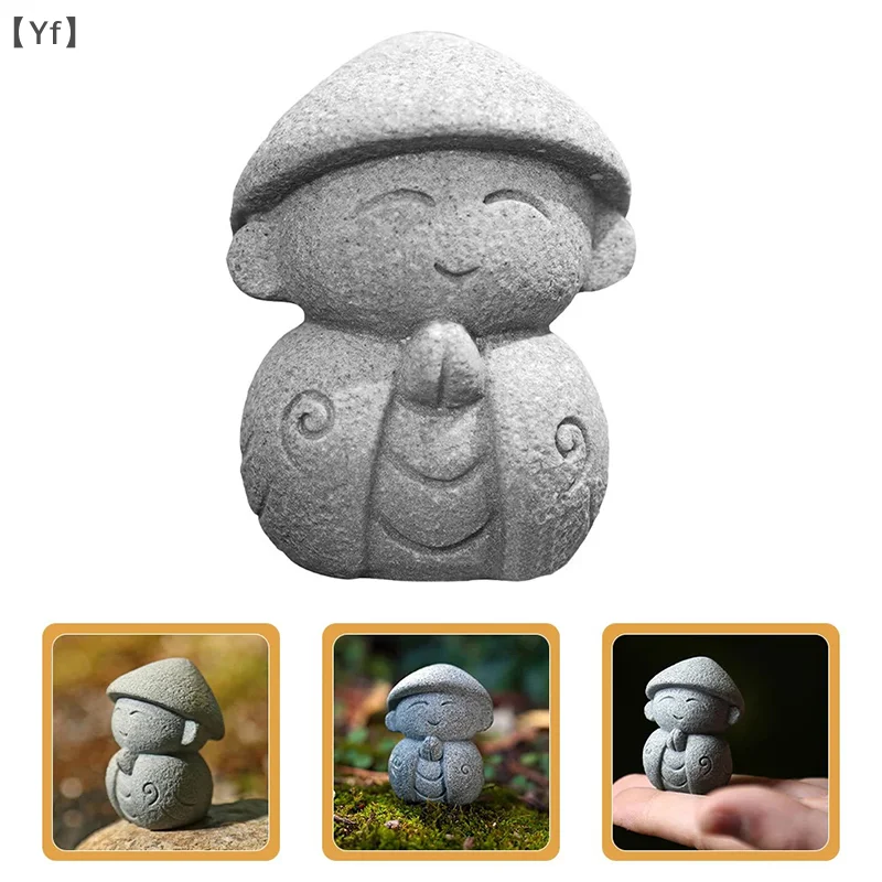 [YF26] Buddha Statues Cute Little Jizo Buddha Sculpture Figurines Garden Ornaments Japanese Buddha Ksitigarbha Aquarium Bonsai