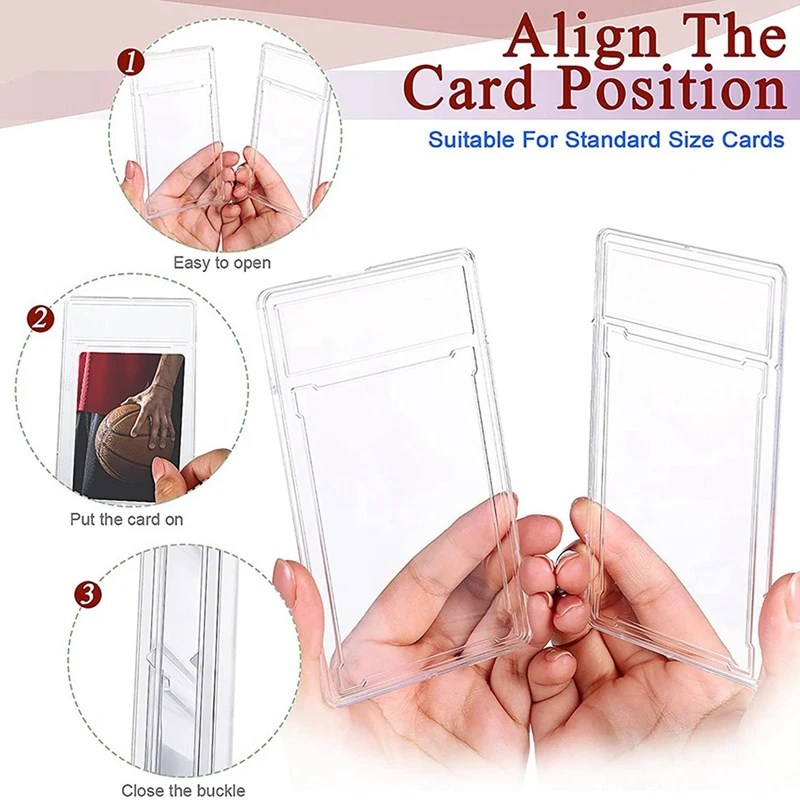 Trading Cards Protector Case Acrylic Clear Baseball Card Holders With Label Position Hard Card Sleeves