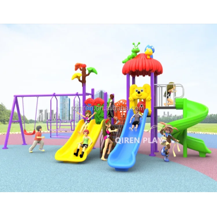 Cheap Price  Outdoor Playground  Plastic Slide with Swing Set  Preschool Outdoor Playground Water Park Playground  for Kidspromo
