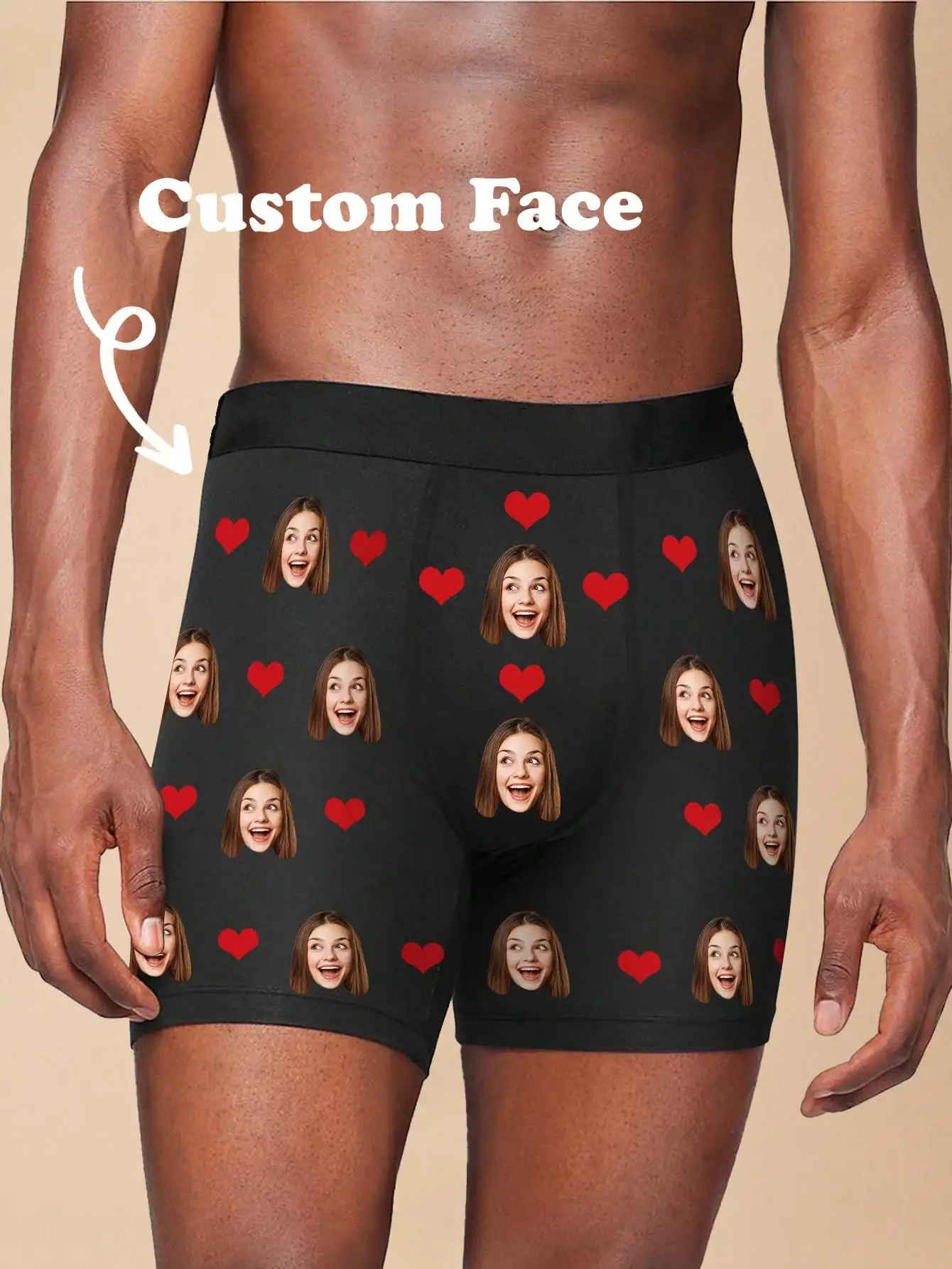 Custom Face Mens Boxer Briefs Personalized Photo Underwear Funny Custom Mens Underwear Six Sizes Available Gift for HimCustom Fa