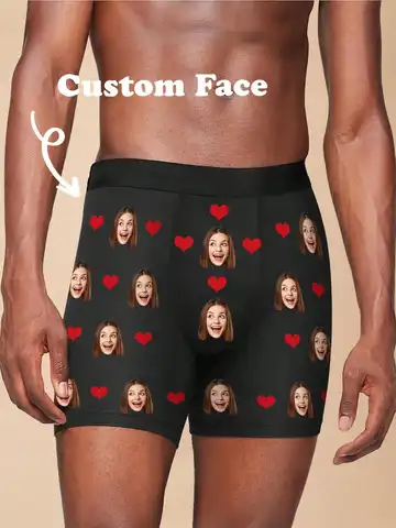 Custom Face Mens Boxer Briefs Personalized Photo Underwear Funny Custom Mens Underwear Six Sizes Available Gift for HimCustom Fa