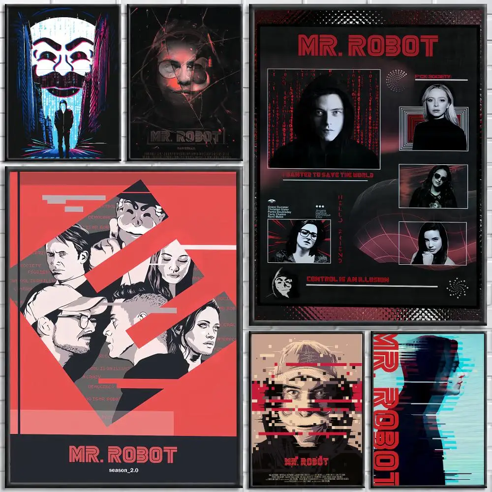 TV Series Mr. Robot Painting Calligraphy Stylish Canvas Poster Wall Art for Living Room Bedroom Cafe Office Decor Gift