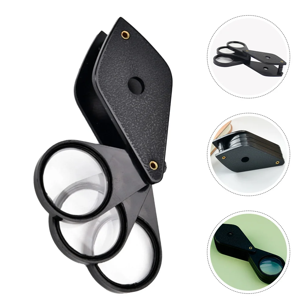 

Foldable Handheld Magnifier 4X Compact Pocket Magnifying Glass For Reading Books Maps Coins Stamps Acrylic Lens Portable Travel