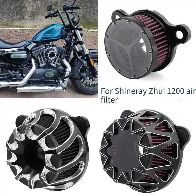 New Transparent Air Filter for Shineray Zhui 1200 Motorcycle, High Flow Intake Air Cleaner, Zhui1200 Modification Accessories