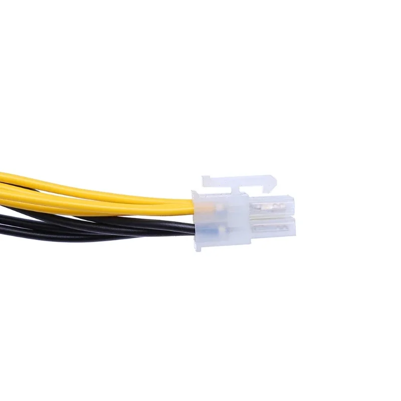 12V 4Pin Female To 8-Pin Male CPU Board Power Supply Converter Adapter Cable Yellow Black 20cm/7.87in