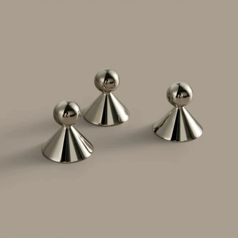 Brass Furniture Personalized Titanium Silver Antique Style Drawer Shoe Cabinet Wardrobe Handles Hardware Small Handle Knob