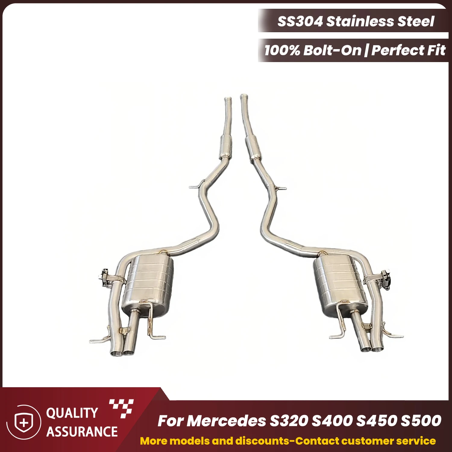 

ECCF SS304 Catback Exhaust For Mercedes S320 S400 S450 S500 Aggressive Exhaust Sound Performance Upgrade Easy Installation