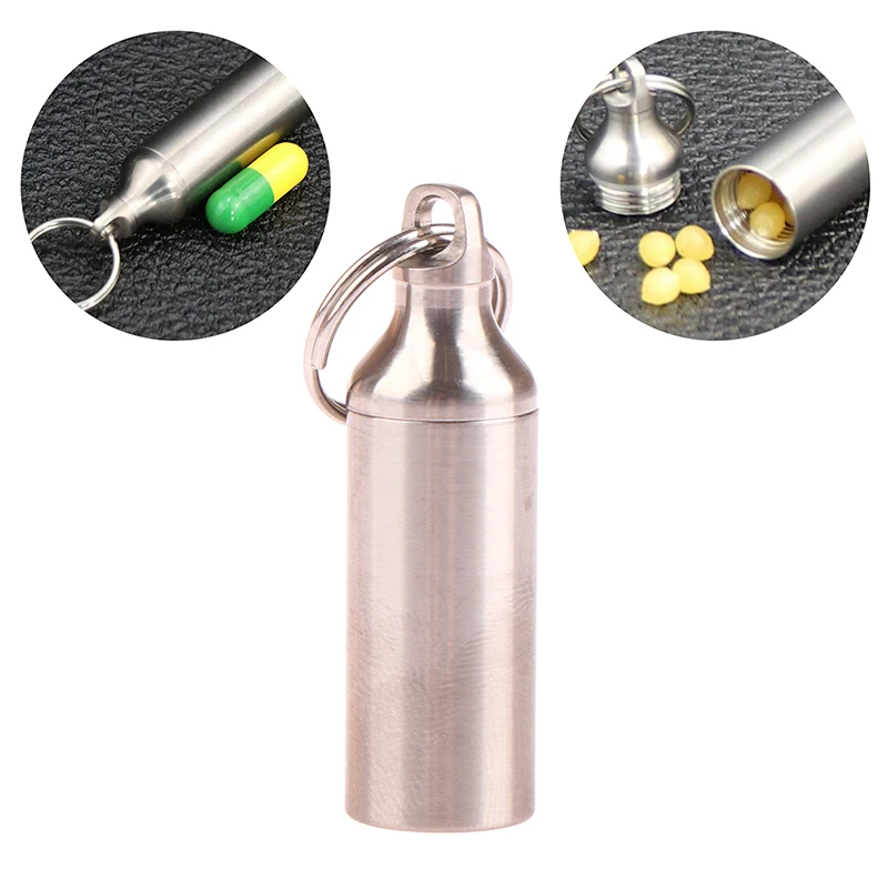 Mini Waterproof Pill Case Titanium Sealed Medicine Tablets Storage Box Organizer Drug Container Outdoor Travel First Aid Tool