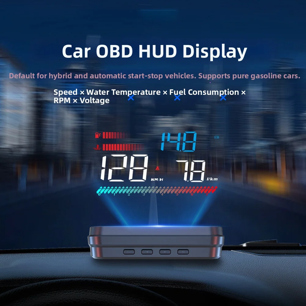

Автомобильный проекционный дисплей HUD OBD2, высокоточный спидометр для бензиновых автомобилей 2008+ года выпуска, аксессуары для авто, приборы для автомобилей
