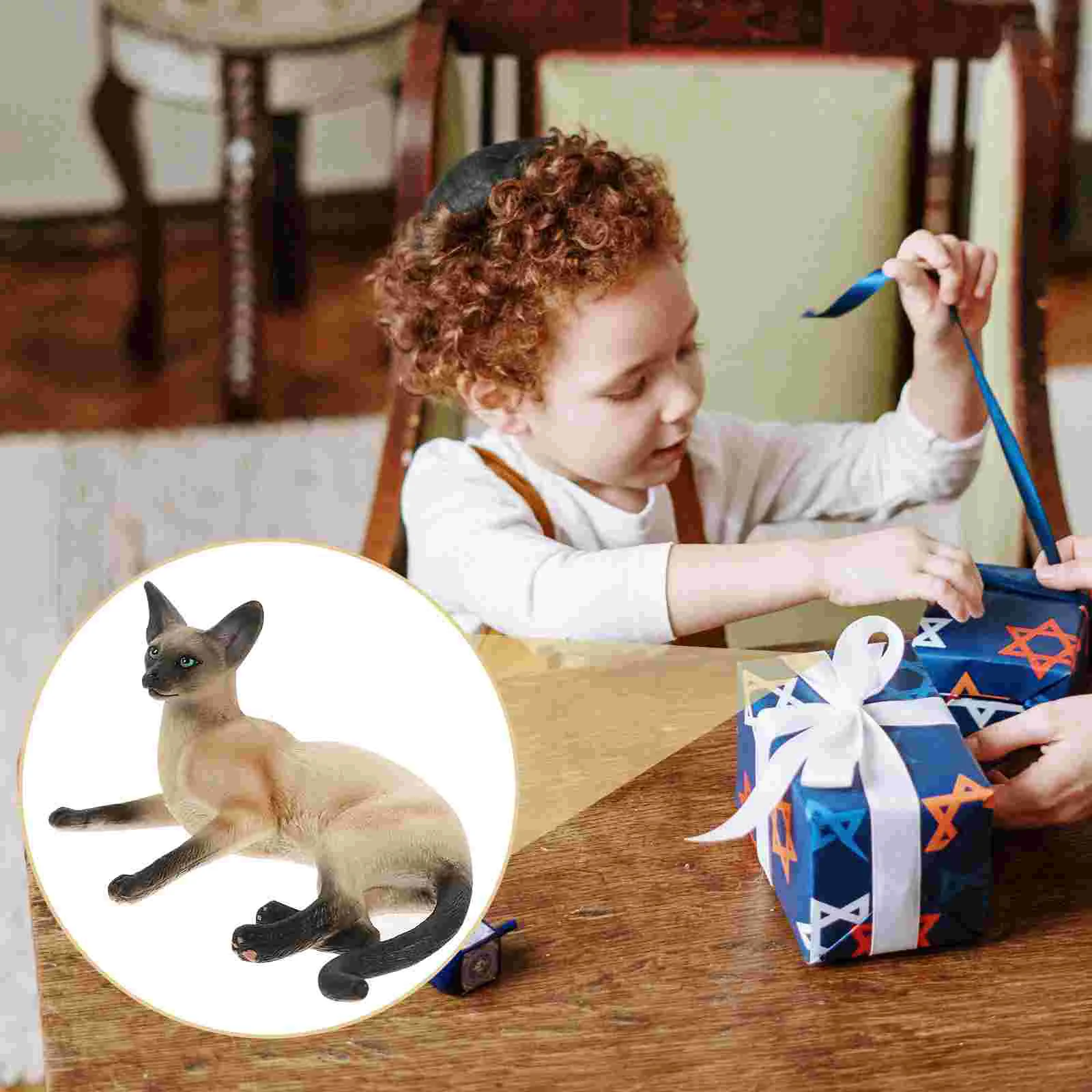 Simulation Animal Figurine Mini Cat Toy Toys Small Adorn Desktop Realistic Statue Child